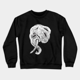 Elephant Head Side Provile Crewneck Sweatshirt